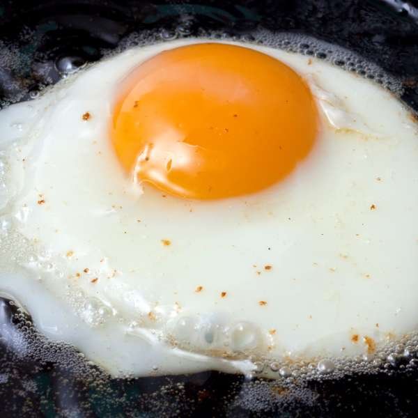 Cooked Egg Beaters From the Frying Pan