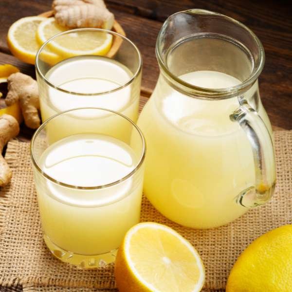 Mashing Ginger with a Mortar and Pestle